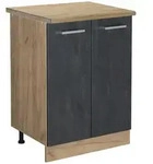 Vicco K&uuml;chenunterschrank, Schwarz, Honigeiche, Holzwerkstoff, 1 F&auml;cher,...