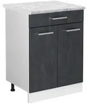 Vicco K&uuml;chenunterschrank, Schwarz, Wei&szlig;, Holzwerkstoff, 1 F&auml;cher, 1...