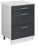 Vicco K&uuml;chenunterschrank, Schwarz, Wei&szlig;, Holzwerkstoff, 3 F&auml;cher, 3...