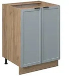 Vicco K&uuml;chenunterschrank, Hellblau, Honigeiche, Holzwerkstoff, 2 F&auml;cher,