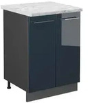 Vicco K&uuml;chenunterschrank, Dunkelblau, Anthrazit, Holzwerkstoff, 1 F&auml;cher,