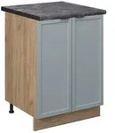 Vicco K&uuml;chenunterschrank, Hellblau, Honigeiche, Holzwerkstoff, 1 F&auml;cher,