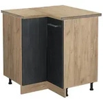 Vicco Eckunterschrank, Schwarz, Honigeiche, Holzwerkstoff, 1 F&auml;cher,...