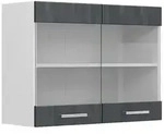Vicco K&uuml;chenglasschrank, Schwarz, Wei&szlig;, Holzwerkstoff, 1 F&auml;cher, Rechteckig,