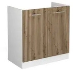 Vicco Sp&uuml;lenunterschrank, Eiche Artisan, Wei&szlig;, Holzwerkstoff, 1 F&auml;cher,