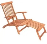 Gardenson Garten-Relaxliege, Natur, Holz, Eukalyptusholz, massiv, 58x92x144 cm, FSC