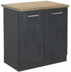Vicco Sp&uuml;lenunterschrank, Schwarz, Anthrazit, Holzwerkstoff, 1 F&auml;cher,...