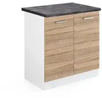 Vicco Sp&uuml;lenunterschrank, Sonoma Eiche, Wei&szlig;, Holzwerkstoff, 1 F&auml;cher,...