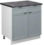 Vicco K&uuml;chenunterschrank, Hellblau, Wei&szlig;, Holzwerkstoff, 1 F&auml;cher, 2...