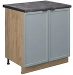 Vicco Sp&uuml;lenunterschrank, Hellblau, Honigeiche, Holzwerkstoff, 1 F&auml;cher,