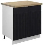 Vicco Sp&uuml;lenunterschrank, Schwarz, Wei&szlig;, Holzwerkstoff, 1 F&auml;cher, Rechteckig,