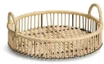 Zeller Present Dekotablett, Natur, Holz, Rattan, 32x32x13 cm, Dekoration,
