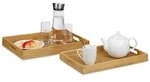 Relaxdays Serviertablett, Hellbraun, Holz, 45x5.5x31 cm, Tischkultur & Servieren,
