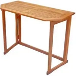 Balkontisch, Braun, Holz, Eukalyptusholz, Hartholz, rechteckig, 50x75x100 cm,