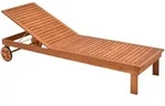 Gardenson Gartenliege Aktionsliegen, Gr&uuml;n, Natur, Beige, Holz, Eukalyptusholz,