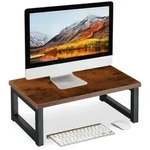 Relaxdays Monitorst&auml;nder, Mehrfarbig, Holzwerkstoff, Metall, 40x15x23 cm,