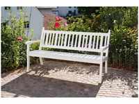 Modante Gartenbank, Weiß, Kunststoff, 3-Sitzer, 160x88x69 cm, abwischbar,