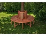 Gardenson Baumbank, Braun, Holz, Eukalyptusholz, vollmassiv, 8-Sitzer, 160x91x160 cm,