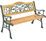 tectake Gartenbank, Braun, Holz, Patchwork, 60x38x124 cm, Gartenm&ouml;bel, Gartenb&auml;nke