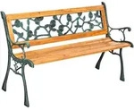 tectake Gartenbank, Braun, Holz, Patchwork, 52x74x124 cm, Gartenm&ouml;bel, Gartenb&auml;nke