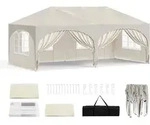 Woltu Pavillon,, Beige, Metall, 300x250x600 cm, Sonnen- & Sichtschutz, Pavillons &