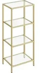 Boxxx Regal, Gold, Metall, Glas, 4 F&auml;cher, 40x95x30 cm, Typenauswahl, Beim&ouml;bel