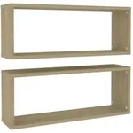 vidaXL Wandregalset, Sonoma Eiche, Holz, Strukturbuche, Rechteckig, 60x23x15 cm,