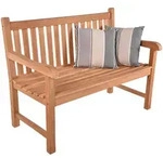 Gardenson Gartenbank, Hellbraun, Holz, Teakholz, Hartholz, 2-Sitzer, 122x93x63 cm,