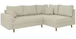 S-Style M&ouml;bel Ecksofa, Beige, Textil, Echtholz, Teilmassiv,Buche, Birke, 4-Sitzer,