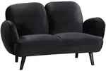 Atlantic home collection Sofa, Schwarz, Textil, 2-Sitzer, 140x83x87 cm, Wohnzimmer,