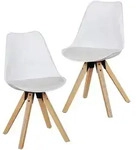 Mid.you Stuhl-Set, Wei&szlig;, Kunststoff, Holz, Textil, Kautschukholz, massiv,...