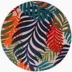 Novel Outdoorteppich Floral, Mehrfarbig, Textil, Bl&auml;tter, rund, Oeko-Tex&reg; Standard
