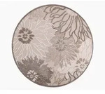 Novel Outdoorteppich Floral, Beige, Braun, Creme, Textil, Bl&auml;tter, rund,...