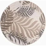 Novel Outdoorteppich Floral, Beige, Textil, Bl&auml;tter, rund, Oeko-Tex&reg; Standard 100,