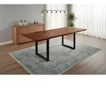 SAM Esstisch, Braun, Metall, Echtholz,Akazie, Quadratisch,Rechteckig, U-Form,