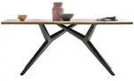 Mid.you Esstisch, Natur, Schwarz, Holz, Metall, Wildeiche, massiv, rechteckig,