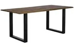 Mid.you Esstisch, Schwarz, Walnuss, Holz, Akazie, massiv, rechteckig, Kufe,