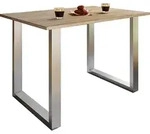 Mid.you Esstisch, Silber, Sonoma Eiche, Metall, Holzwerkstoff, rechteckig, U-Form,