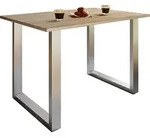 Mid.you Esstisch, Silber, Sonoma Eiche, Holzwerkstoff, Metall, rechteckig, U-Form,