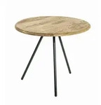 Beistelltisch, Schwarz, Eiche, Holz, Metall, Eiche, massiv, rund, Rundrohr, 50x43x50