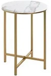 Beistelltisch, Wei&szlig;, Gold, Metall, Holzwerkstoff, Marmoroptik, rund, eckig,...