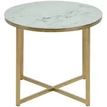 Livetastic Couchtisch Marmor, Grau, Wei&szlig;, Gold, Metall, Glas, Marmoroptik,...