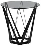 Beistelltisch, Grau, Metall, Glas, rund, eckig, Gittergestell, 50x50x50 cm, einfacher