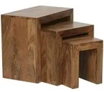 Mid.you Satztisch, Sheesham, Holz, 3-teilig, Sheesham, massiv, rechteckig,...
