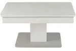 Venda Couchtisch, Wei&szlig;, Edelstahl, Metall, Glas, Holzwerkstoff, rechteckig,...