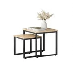 SoBuy Couchtisch, Natur, Holzwerkstoff, 50x50x50 cm, Wohnzimmer,...