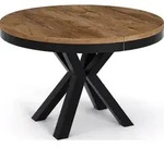 WFL Group Esstisch, Alteiche, Metall, 8-Sitzer, Rund,Rund, 180x76x100 cm, Esszimmer,