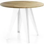 WFL Group Esstisch, Eiche, Metall, 6-Sitzer, Rund,Rund, 130x76x90 cm, Esszimmer,