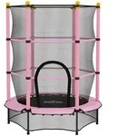 Homcom Kindertrampolin, Rosa, Metall, Kunststoff, 140x140 cm, Outdoor Spielzeug