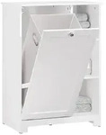 SoBuy W&auml;scheschrank, Wei&szlig;, Holzwerkstoff, 60x86x37 cm, Badezimmer,